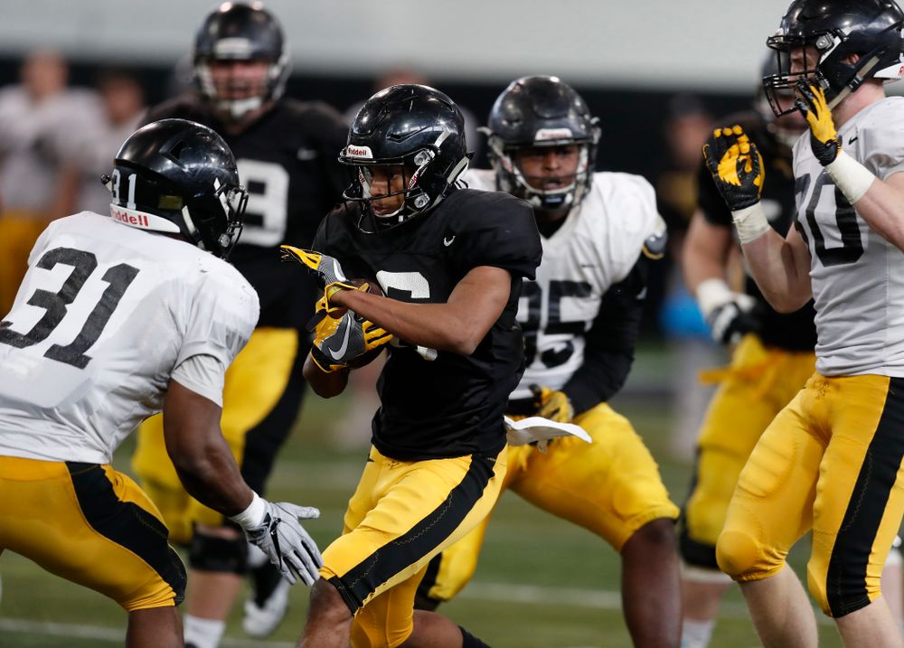 Iowa Hawkeyes wide receiver Ihmir Smith-Marsette (6) during spring practice Wednesday, March 28, 2018 at the Hansen Football Performance Center.  (Brian Ray/hawkeyesports.com)