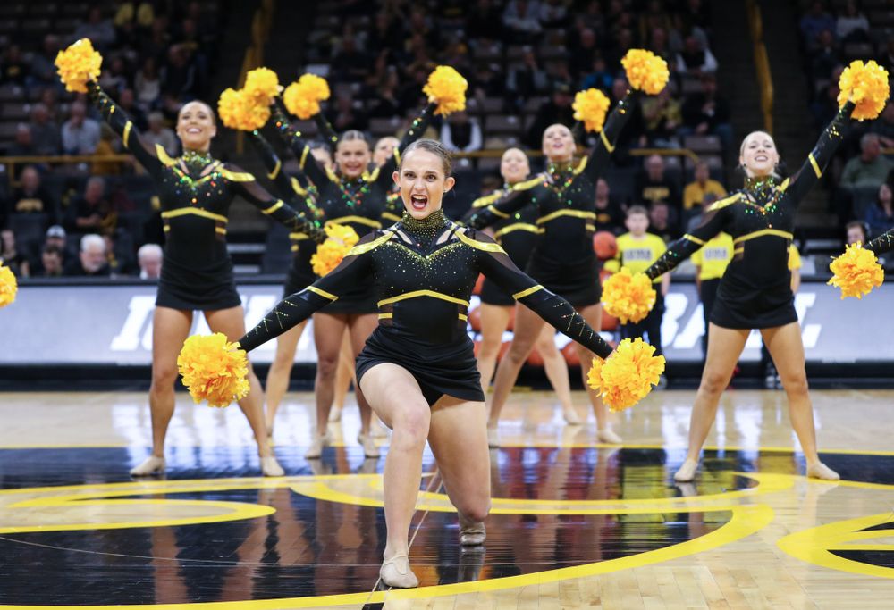 The Iowa Dance Team performs at halftime of the Iowa Hawkeyes game against North Florida Thursday, November 21, 2019 at Carver-Hawkeye Arena. (Brian Ray/hawkeyesports.com)