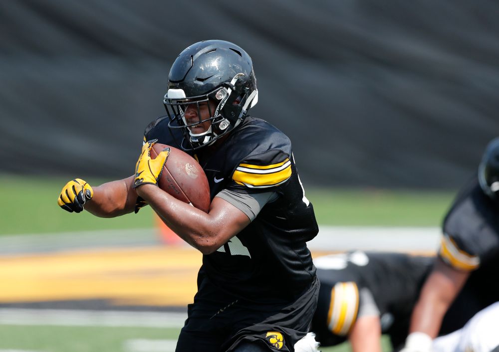 Iowa Hawkeyes running back Ivory Kelly-Martin (21) during fall camp practice No. 9 Friday, August 10, 2018 at the Kenyon Practice Facility. (Brian Ray/hawkeyesports.com)