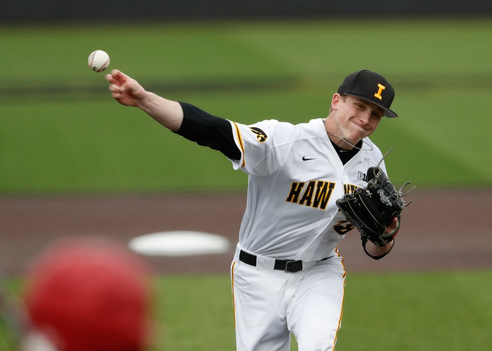 Iowa Hawkeyes pitcher Shane Ritter (18) during a double header against the Indiana Hoosiers Friday, March 23, 2018 at Duane Banks Field. (Brian Ray/hawkeyesports.com)