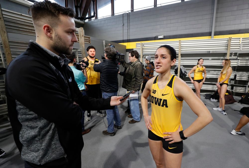 Tia Saunders during the team's media day Wednesday, January 10, 2018 at the indoor track in the Recreation Building. (Brian Ray/hawkeyesports.com)