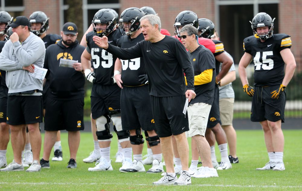 Iowa Hawkeyes head coach Kirk Ferentz as the team prepares for the Outback Bowl Saturday, December 29, 2018 at Tampa University. (Brian Ray/hawkeyesports.com)