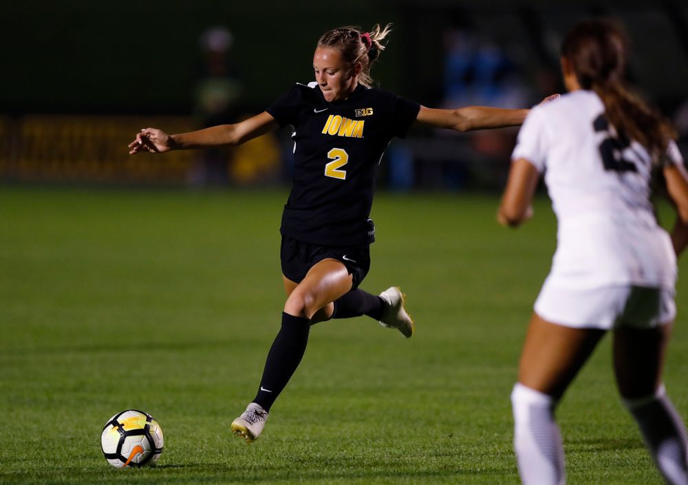 Iowa Hawkeyes Hailey Rydberg (2) against the Purdue Boilermakers Thursday, September 20, 2018 at the Iowa Soccer Complex. (Brian Ray/hawkeyesports.com)