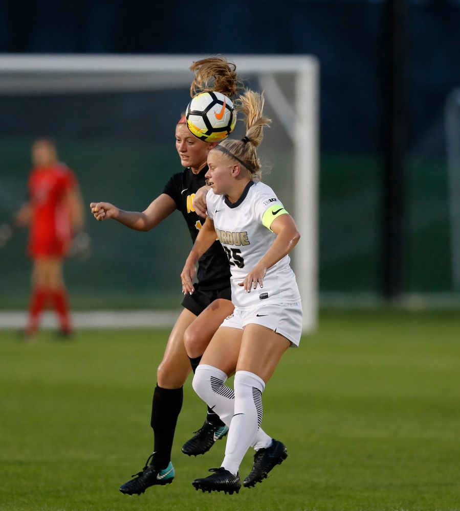 Iowa Hawkeyes Leah Moss (14) against the Purdue Boilermakers Thursday, September 20, 2018 at the Iowa Soccer Complex. (Brian Ray/hawkeyesports.com)