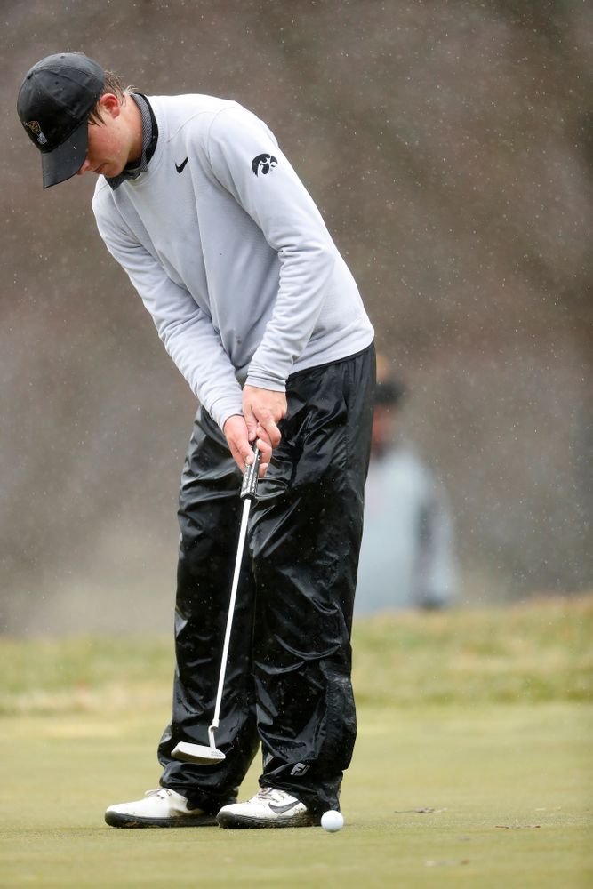 Iowa's Benton Weinberg during day two of the 2018 Hawkeye Invitational Friday, April 13, 2018 at Finkbine Golf Course. (Brian Ray/hawkeyesports.com)