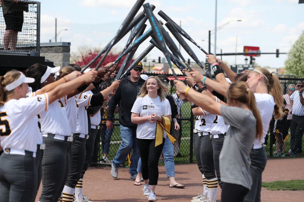 Senior Student Assistant Coach Brooke Rozier  during senior day festivities following their game against the Ohio State Buckeyes Sunday, May 5, 2019 at Pearl Field. (Brian Ray/hawkeyesports.com)ic 