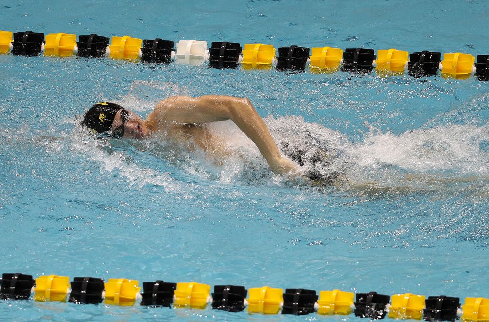 Iowa's William Scott competes in the 200-yard freestyle during the third day of the Hawkeye Invitational at the Campus Recreation and Wellness Center on November 16, 2018. (Tork Mason/hawkeyesports.com)