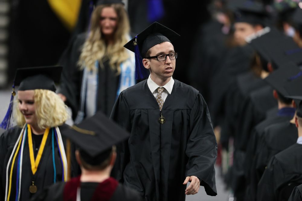 Iowa MenÕs Basketball Manager Brendan OÕConnor during the Tippie College of Business spring commencement Saturday, May 11, 2019 at Carver-Hawkeye Arena. (Brian Ray/hawkeyesports.com)