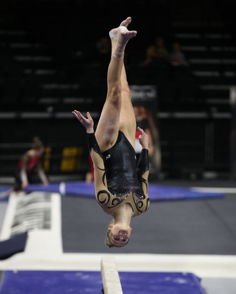 Iowa's Mackienzie Vance competes on the beam during their meet against Southeast Missouri State Friday, January 11, 2019 at Carver-Hawkeye Arena. (Brian Ray/hawkeyesports.com)