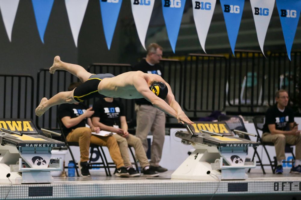 Iowa's B team at the 1,650-yard freestyle raceSaturday, March 2, 2019 at the Campus Recreation and Wellness Center. (Lily Smith/hawkeyesports.com)