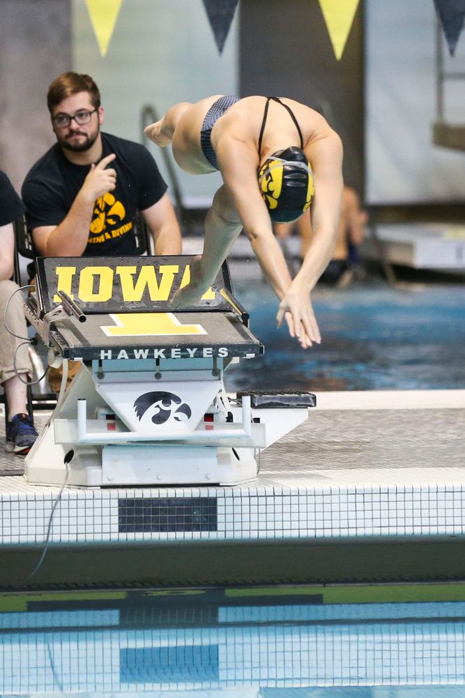 Iowa’s Macy Rink during Iowa swim and dive vs Minnesota on Saturday, October 26, 2019 at the Campus Wellness and Recreation Center. (Lily Smith/hawkeyesports.com)
