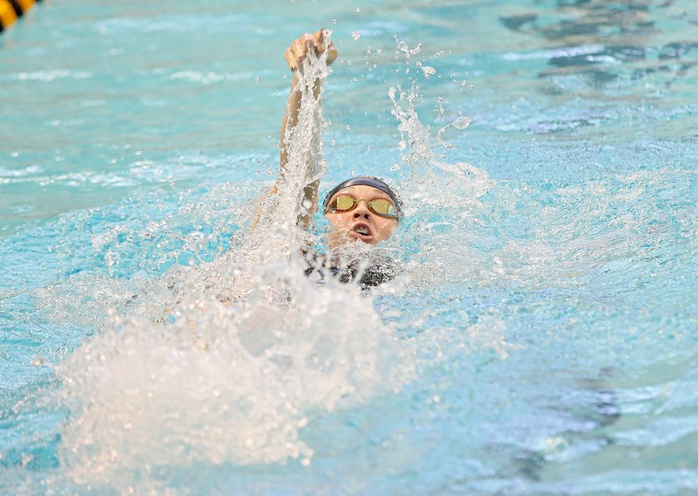 Iowa’s Grace Reeder swims the women’s 400 yard individual medley preliminary event during the 2020 Women’s Big Ten Swimming and Diving Championships at the Campus Recreation and Wellness Center in Iowa City on Friday, February 21, 2020. (Stephen Mally/hawkeyesports.com)