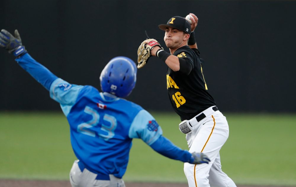 Tanner Wetrich against the Ontario Blue Jays Friday, September 21, 2018 at Duane Banks Field. (Brian Ray/hawkeyesports.com)