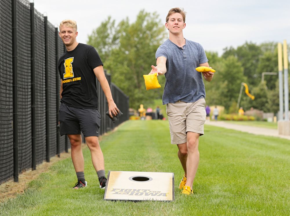 Student-athletes play bags during the Student-Athlete Kickoff outside the Karro Athletics Hall of Fame Building in Iowa City on Sunday, Aug 25, 2019. (Stephen Mally/hawkeyesports.com)