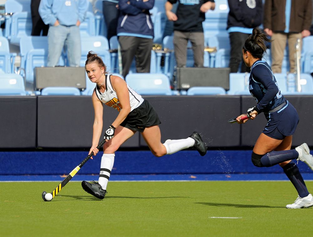 Iowa’s Maddy Murphy (26) moves with the ball during the second quarter of their NCAA Tournament Second Round match against North Carolina at Karen Shelton Stadium in Chapel Hill, N.C. on Sunday, Nov 17, 2019. (Stephen Mally/hawkeyesports.com)