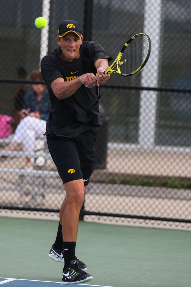 IowaÕs Nikita Snezhko at tennis vs Illinois State on Sunday, April 21, 2019 at the Hawkeye Tennis and Recreation Complex. (Lily Smith/hawkeyesports.com)