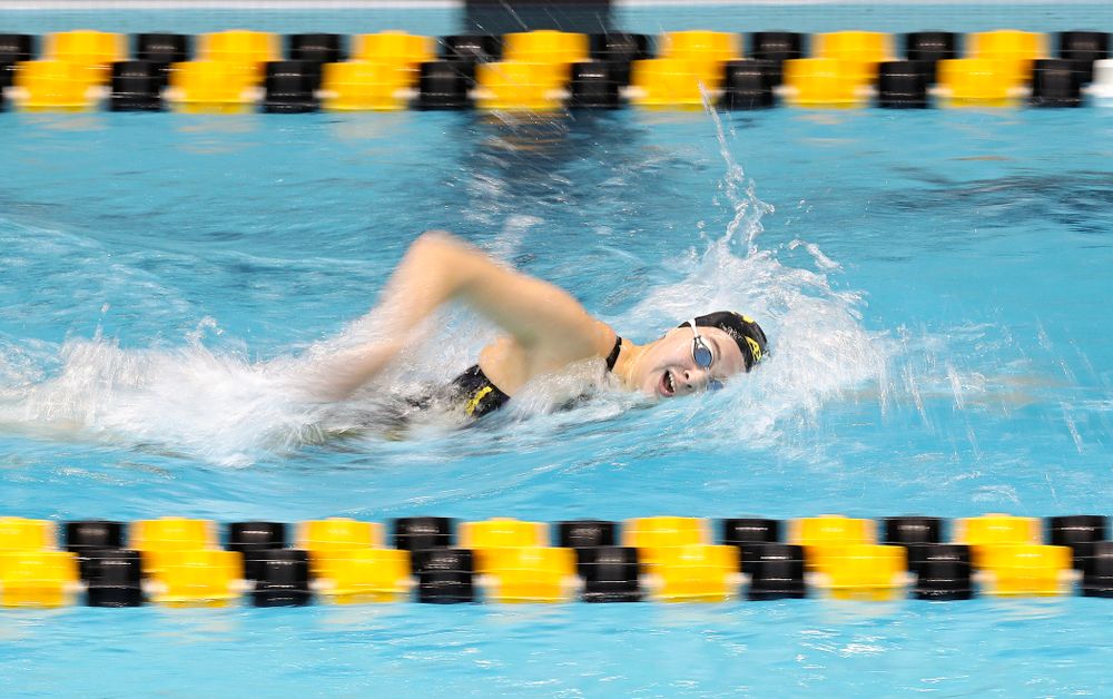 Iowa’s Madilyn Ziegert swims the women’s 200 yard freestyle preliminary event during the 2020 Women’s Big Ten Swimming and Diving Championships at the Campus Recreation and Wellness Center in Iowa City on Friday, February 21, 2020. (Stephen Mally/hawkeyesports.com)
