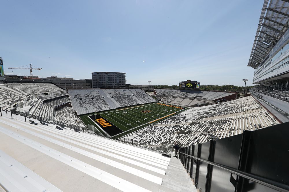 The view from the third level in the new north end zone of Kinnick Stadium Friday, August 9, 2019. (Brian Ray/hawkeyesports.com)