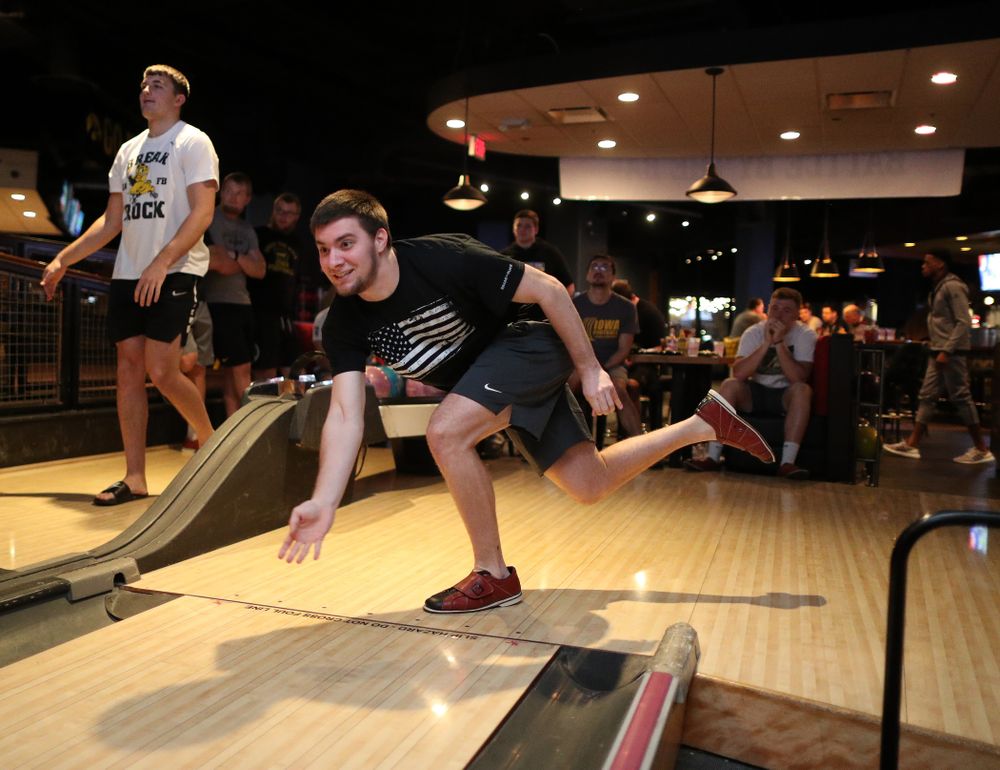 Iowa Hawkeyes place kicker Keith Duncan (1) during the Players' Night at Splitsville Friday, December 28, 2018 in the Sparkman Wharf area of Tampa, FL.(Brian Ray/hawkeyesports.com)