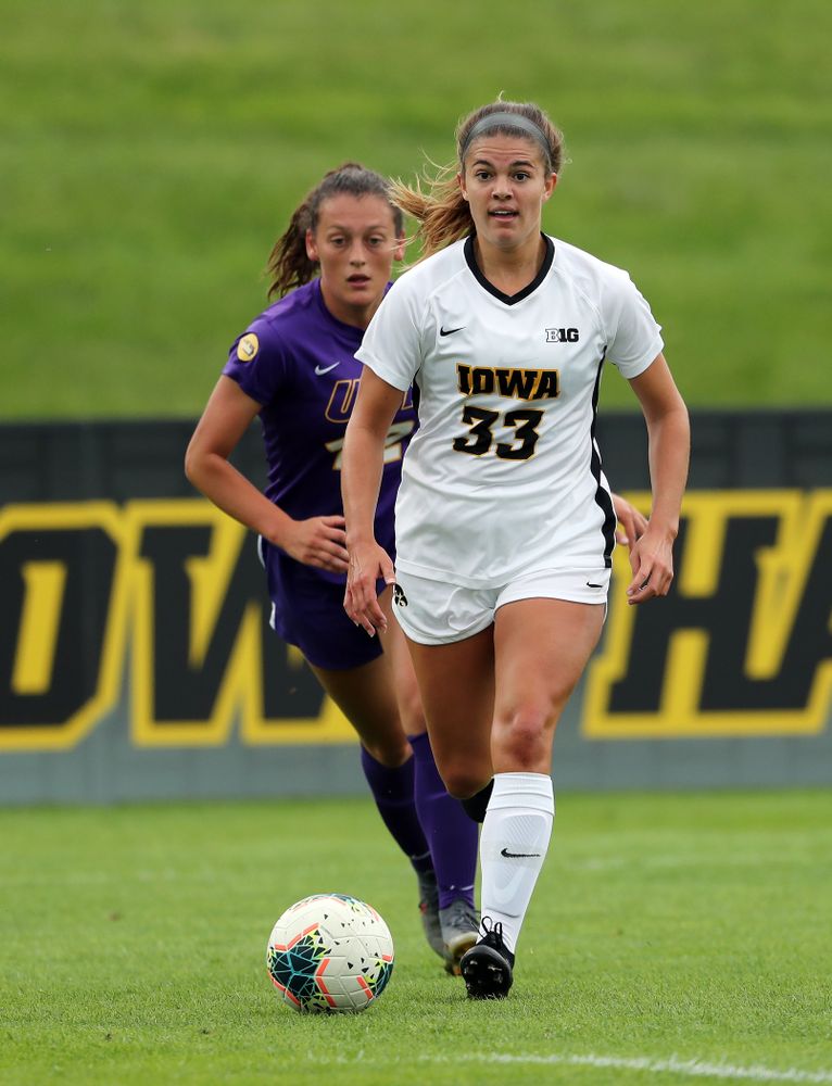 Iowa Hawkeyes defender Riley Burns (33) during a 6-1 win over Northern Iowa Sunday, August 25, 2019 at the Iowa Soccer Complex. (Brian Ray/hawkeyesports.com)