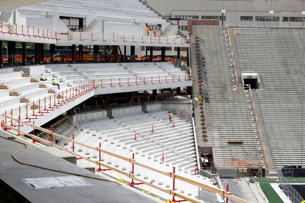 Work continues on the new north end zone Wednesday, June 6, 2018 at Kinnick Stadium. (Brian Ray/hawkeyesports.com)