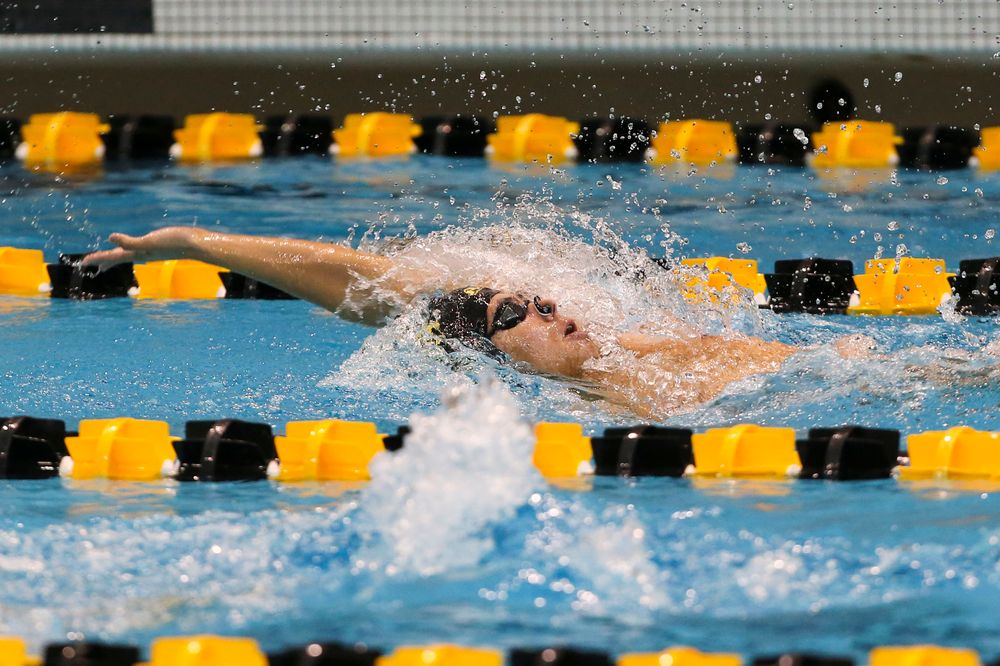 Iowa’s Preston Planells during Iowa swim and dive vs Minnesota on Saturday, October 26, 2019 at the Campus Wellness and Recreation Center. (Lily Smith/hawkeyesports.com)