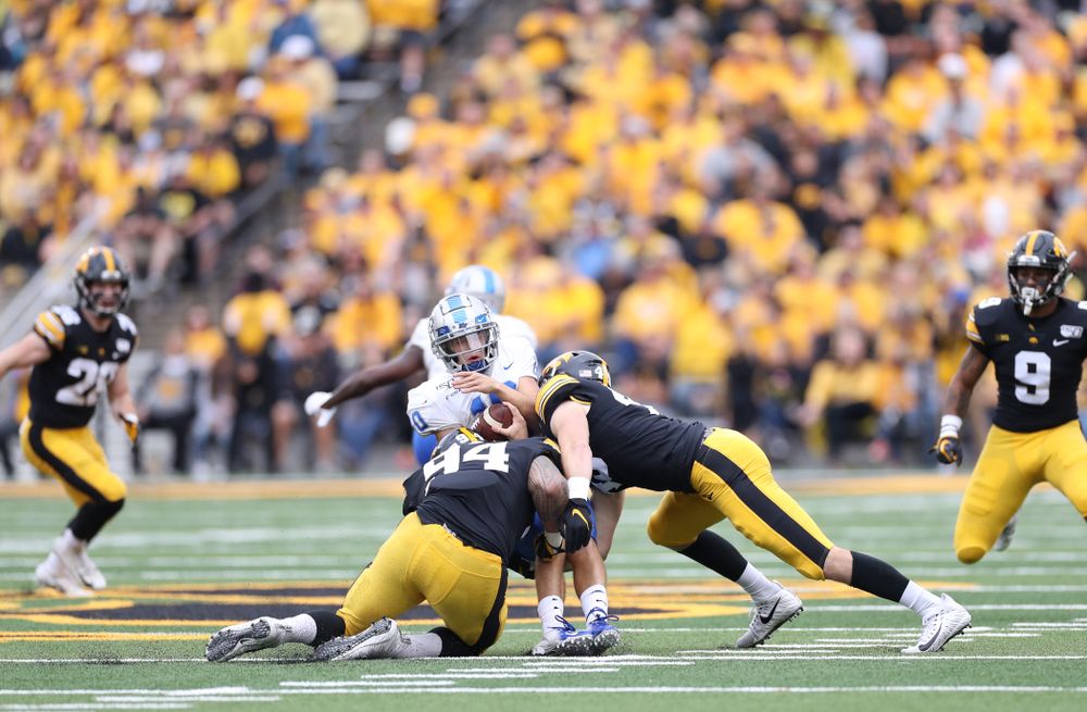 Iowa Hawkeyes defensive end A.J. Epenesa (94) against Middle Tennessee State Saturday, September 28, 2019 at Kinnick Stadium. (Max Allen/hawkeyesports.com)