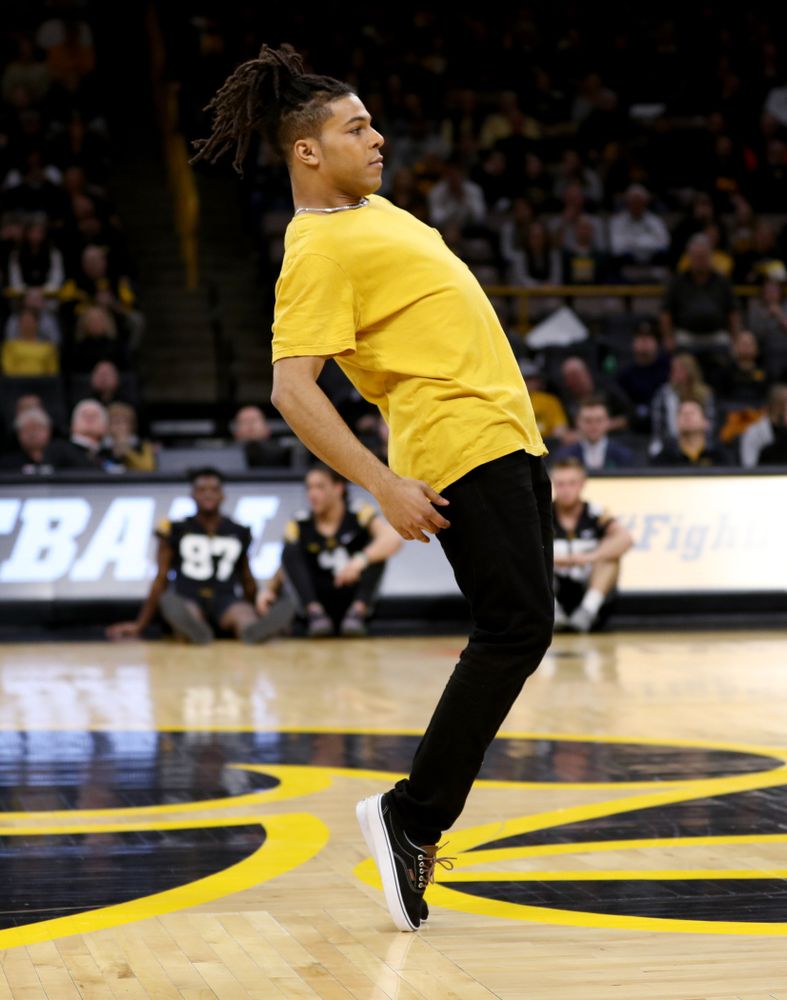 Snap  Boogie performs at half-time of the Iowa Hawkeyes game against the Ohio State Buckeyes Thursday, February 20, 2020 at Carver-Hawkeye Arena. (Brian Ray/hawkeyesports.com)