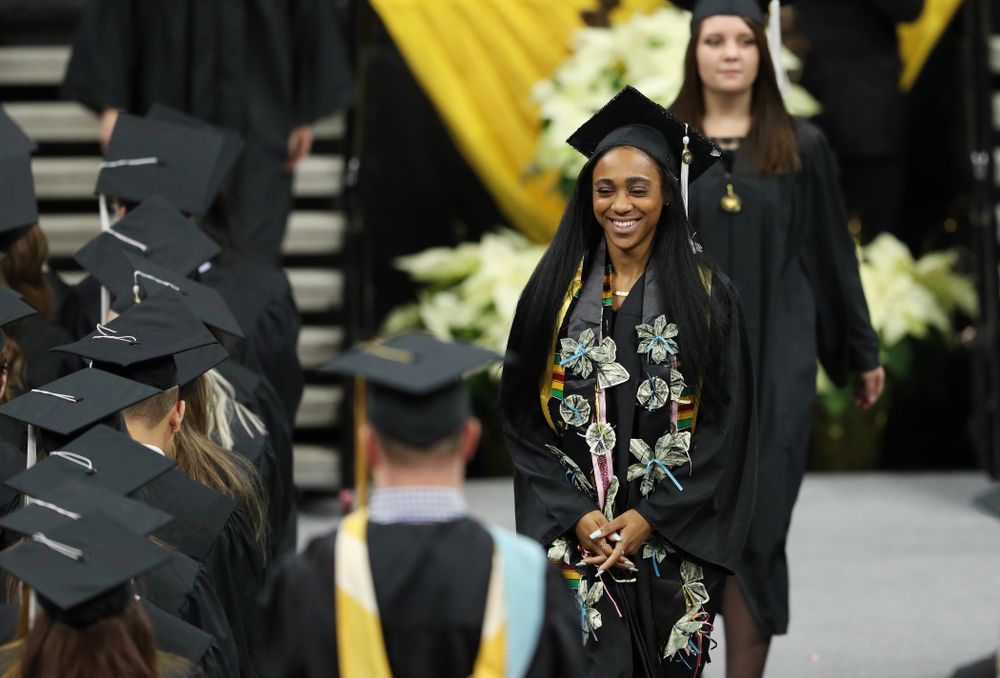 Iowa Track's Briana Guillory during the Fall Commencement Ceremony  Saturday, December 15, 2018 at Carver-Hawkeye Arena. (Brian Ray/hawkeyesports.com)
