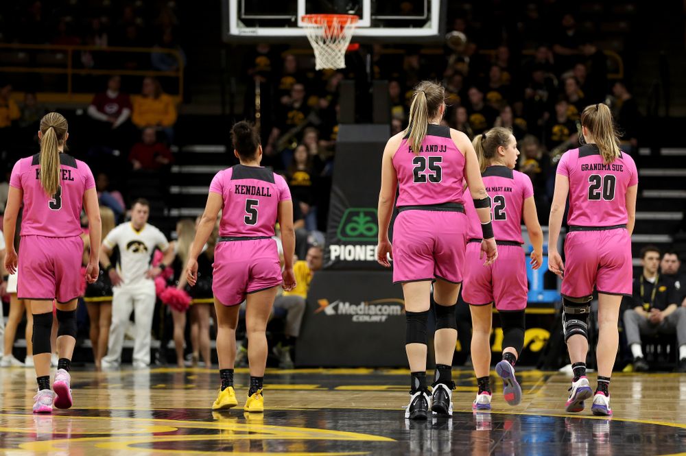 The Iowa Hawkeyes against the Wisconsin Badgers Sunday, February 16, 2020 at Carver-Hawkeye Arena. (Brian Ray/hawkeyesports.com)