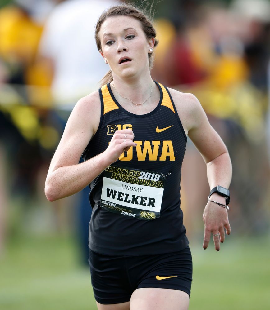 Lindsay Welker during the Hawkeye Invitational Friday, August 31, 2018 at the Ashton Cross Country Course.  (Brian Ray/hawkeyesports.com)
