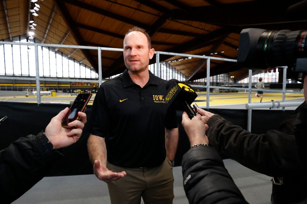 Director of Track and Field Joey Woody during the team's media day Wednesday, January 10, 2018 at the indoor track in the Recreation Building. (Brian Ray/hawkeyesports.com)