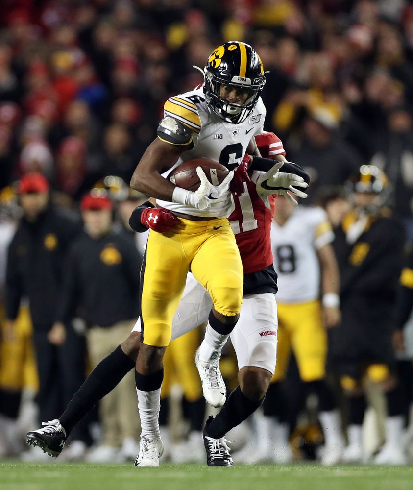 Iowa Hawkeyes wide receiver Ihmir Smith-Marsette (6) against the Wisconsin Badgers Saturday, November 9, 2019 at Camp Randall Stadium in Madison, Wisc. (Brian Ray/hawkeyesports.com)
