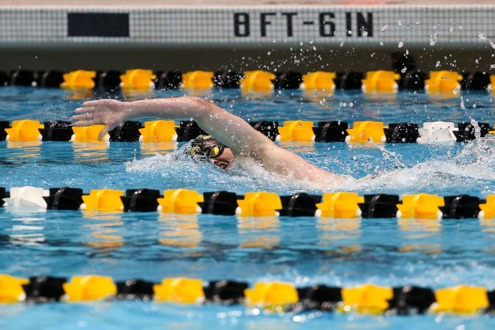 Iowa’s Tom Schab during Iowa swim and dive vs Minnesota on Saturday, October 26, 2019 at the Campus Wellness and Recreation Center. (Lily Smith/hawkeyesports.com)
