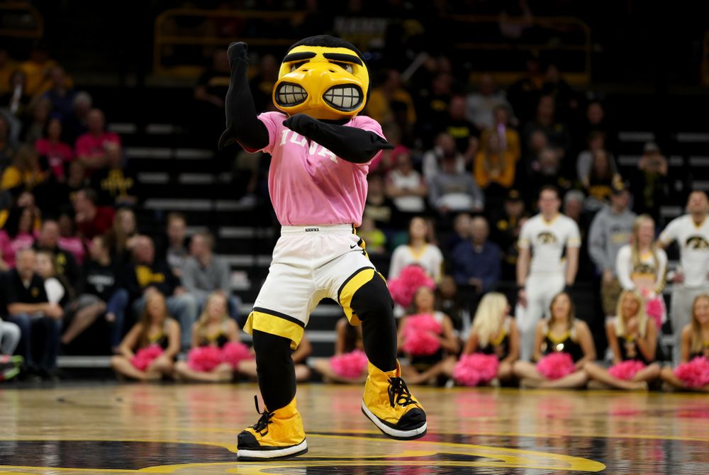 Herky The Hawk against the Wisconsin Badgers Sunday, February 16, 2020 at Carver-Hawkeye Arena. (Brian Ray/hawkeyesports.com)