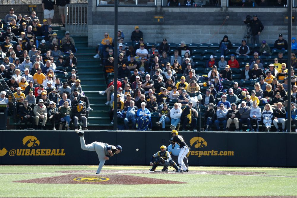 Iowa Hawkeyes infielder Tanner Wetrich (16) against Michigan Saturday, April 28, 2018 at Duane Banks Field (Brian Ray/hawkeyesports.com)