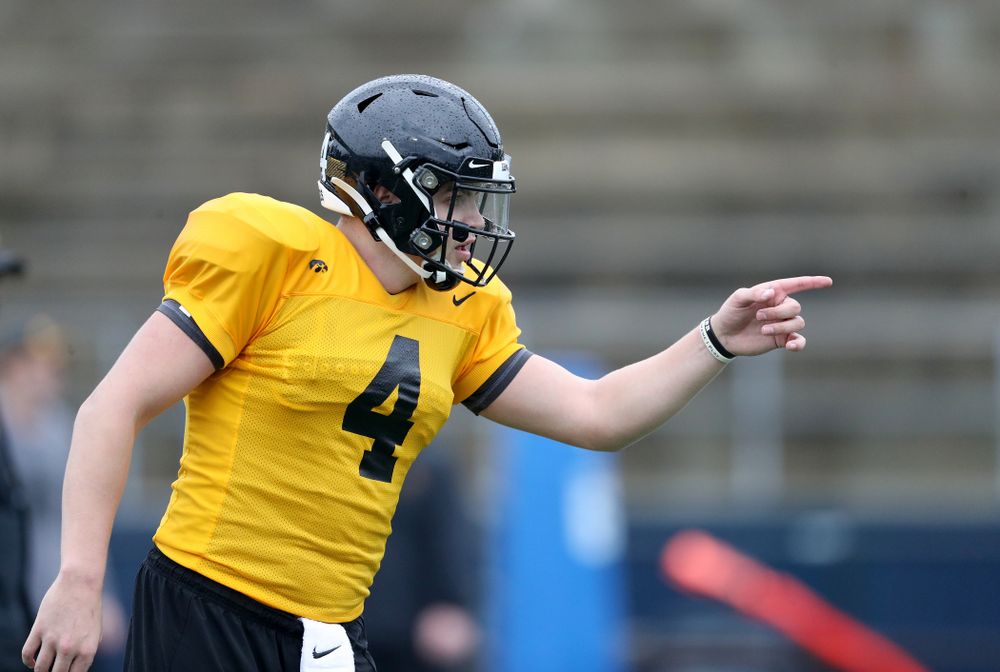 Iowa Hawkeyes quarterback Nate Stanley (4) during practice Monday, December 23, 2019 at Mesa College in San Diego. (Brian Ray/hawkeyesports.com)