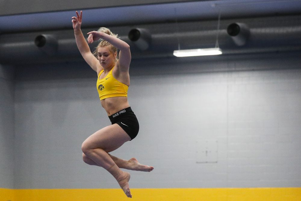 Madelyn Soloman performs on the beam during the Iowa women’s gymnastics Black and Gold Intraquad Meet on Saturday, December 7, 2019 at the UI Field House. (Lily Smith/hawkeyesports.com)