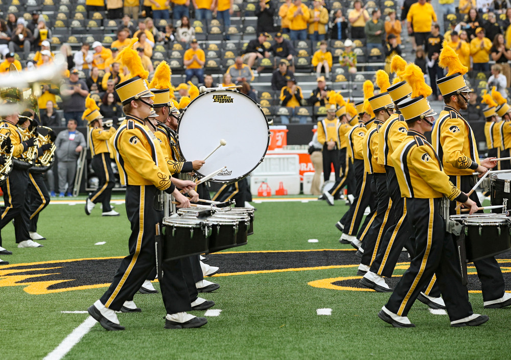 The Hawkeye Marching Band performs before their game at Kinnick Stadium in Iowa City on Saturday, Sep 28, 2019. (Stephen Mally/hawkeyesports.com)