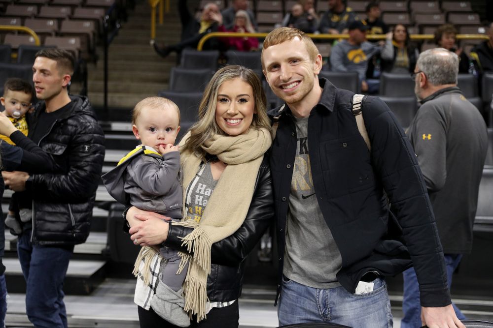 Former Hawkeye Mike Gesell and his family before the Iowa Hawkeyes game against the Maryland Terrapins Friday, January 10, 2020 at Carver-Hawkeye Arena. (Brian Ray/hawkeyesports.com)