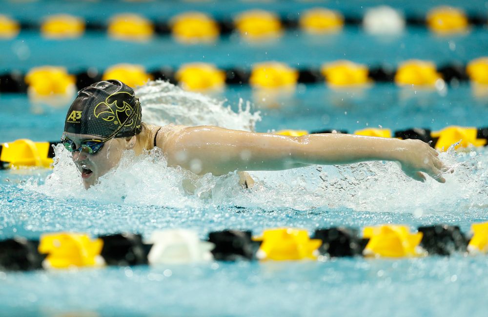 Iowa's Summer Campbell swims the 200 yard butterfly
