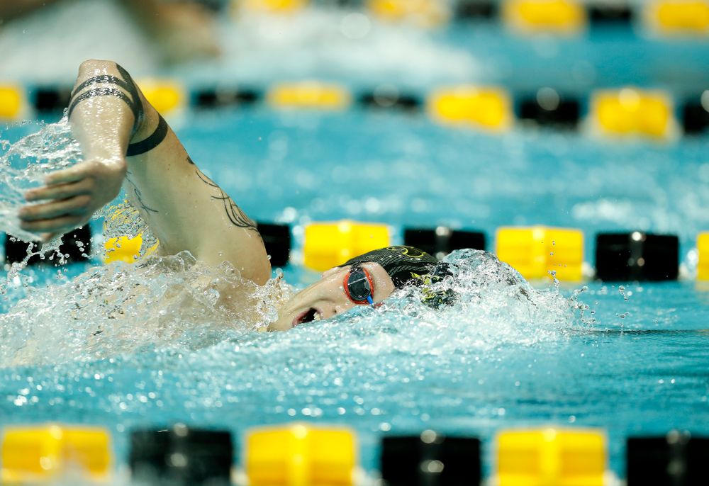 Iowa's Chris Dawson swims the 1000 yard freestyle 