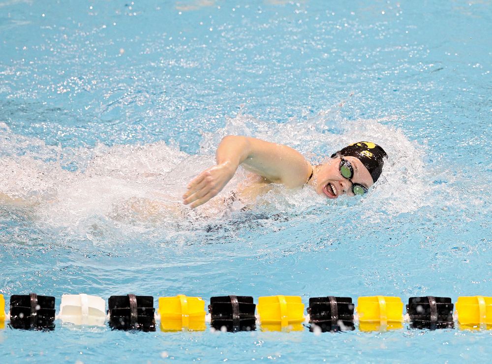 Iowa’s Lexi Horner swims the women’s 100 yard individual medley event during their meet at the Campus Recreation and Wellness Center in Iowa City on Friday, February 7, 2020. (Stephen Mally/hawkeyesports.com)