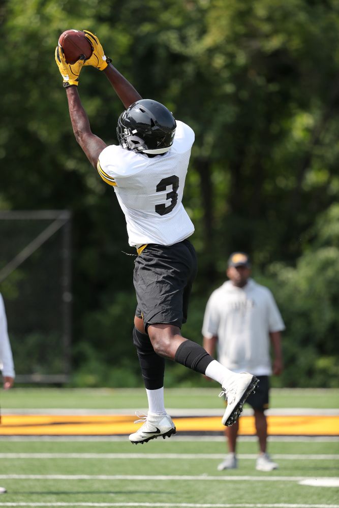 Iowa Hawkeyes defensive back Trey Creamer (3) during the third practice of fall camp Sunday, August 5, 2018 at the Kenyon Football Practice Facility. (Brian Ray/hawkeyesports.com)