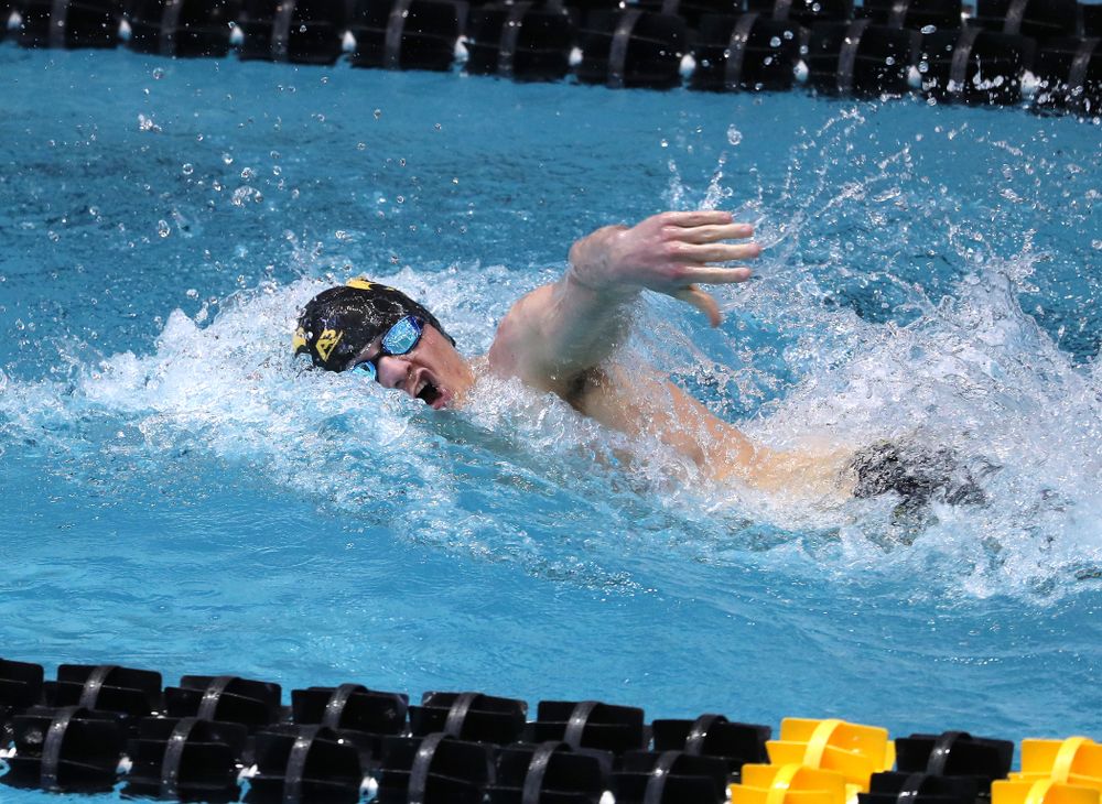 Iowa's Tom Schab swims in the preliminaries of the 500-yard freestyle during the 2019 Big Ten Swimming and Diving Championships Thursday, February 28, 2019 at the Campus Wellness and Recreation Center. (Brian Ray/hawkeyesports.com)