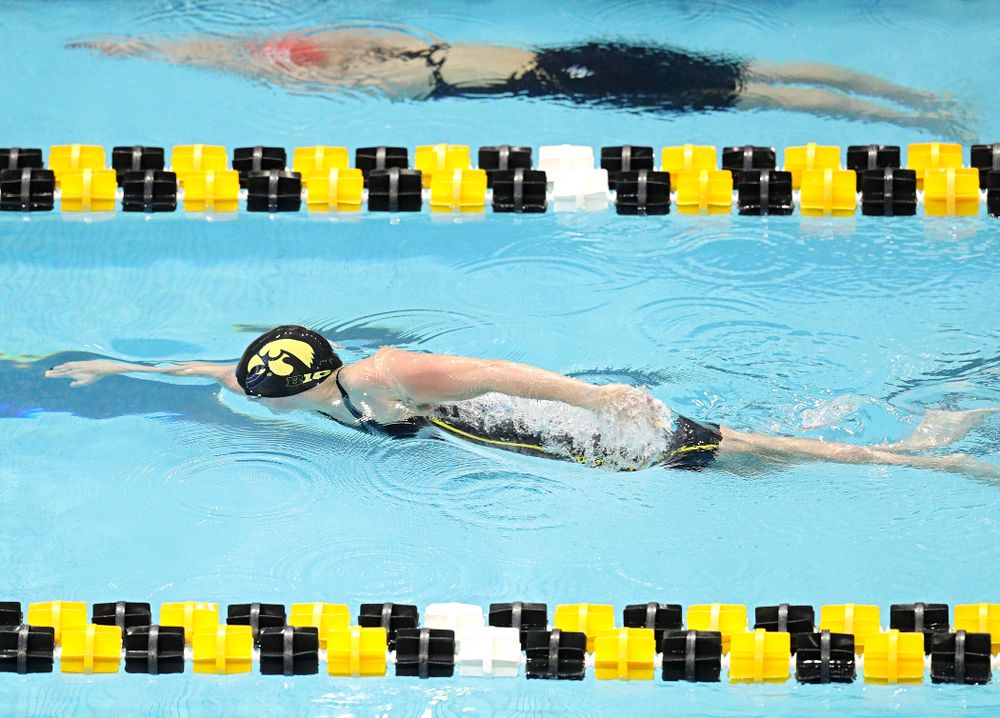Iowa’s Kennedy Gilbertson swims the women’s 50 yard freestyle preliminary event during the 2020 Women’s Big Ten Swimming and Diving Championships at the Campus Recreation and Wellness Center in Iowa City on Thursday, February 20, 2020. (Stephen Mally/hawkeyesports.com)