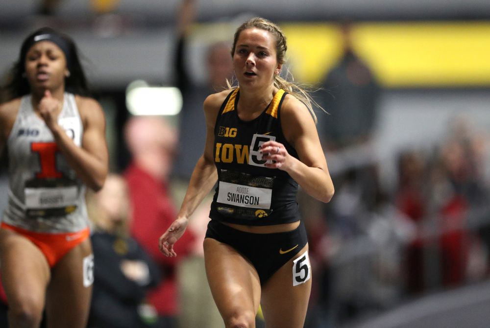 Iowa's Addie Swanson runs the 200-meters during the 2019 Larry Wieczorek Invitational  Friday, January 18, 2019 at the Hawkeye Tennis and Recreation Center. (Brian Ray/hawkeyesports.com)