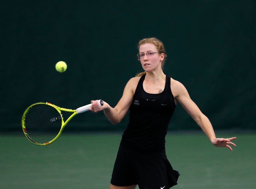 Montana Crawford against Ohio State Sunday, March 25, 2018 at the Hawkeye Tennis and Recreation Center. (Brian Ray/hawkeyesports.com)
