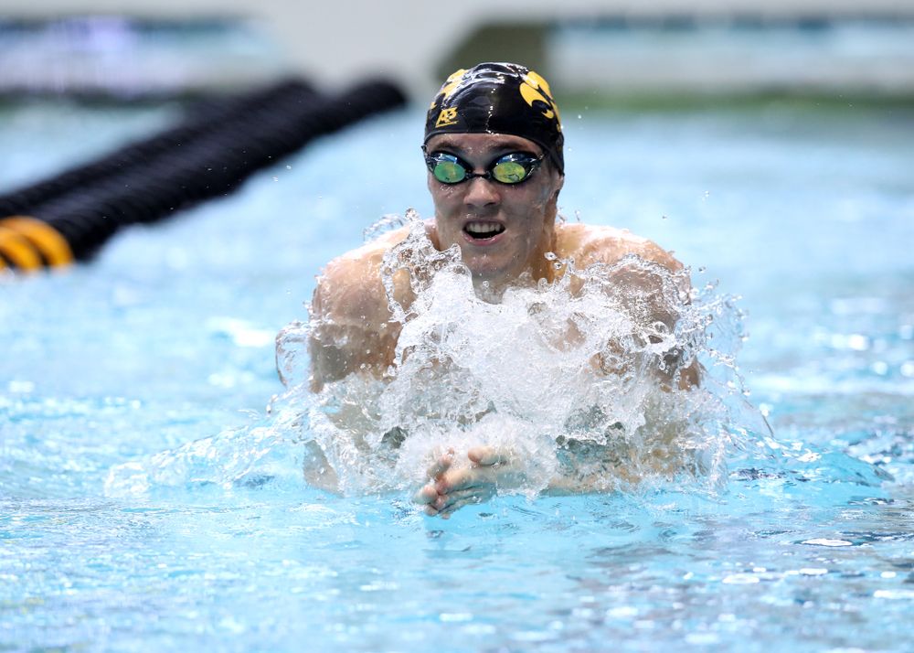 Iowa's Caleb Babb swims in the preliminaries of the 50-yard freestyle during the 2019 Big Ten Swimming and Diving Championships Thursday, February 28, 2019 at the Campus Wellness and Recreation Center. (Brian Ray/hawkeyesports.com)