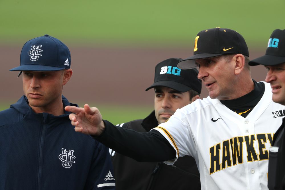 Iowa Hawkeyes head coach Rick Heller during game one against UC Irvine Friday, May 3, 2019 at Duane Banks Field. (Brian Ray/hawkeyesports.com)